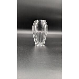 Vtg Moser Diva Corsica 8 Faceted Crystal Vase. 13cm Signed